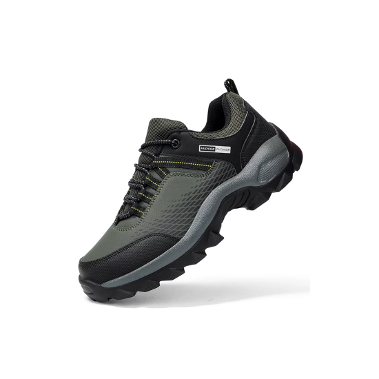 Ecetana Mens Waterproof Hiking Shoes Anti-Slip Casual Shoes, Army Green 11.5